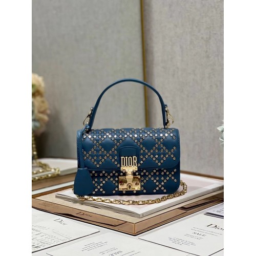 DIOR BAG Lucky Star Cannage Lambskin C2628 blue