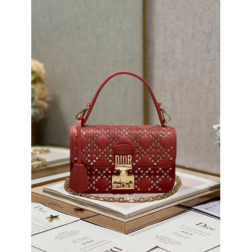 DIOR BAG Lucky Star Cannage Lambskin C2628 red