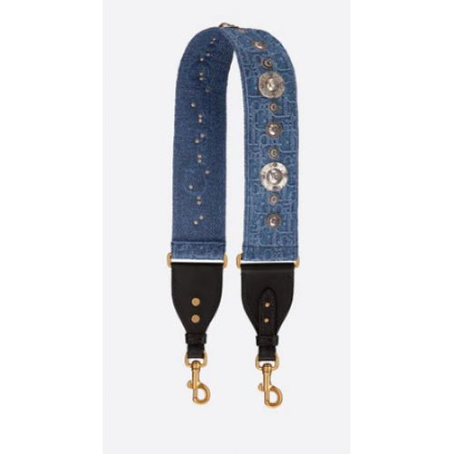 DIOR BLUE DIOR OBLIQUE FULLY EMBROIDERED STRAP M928