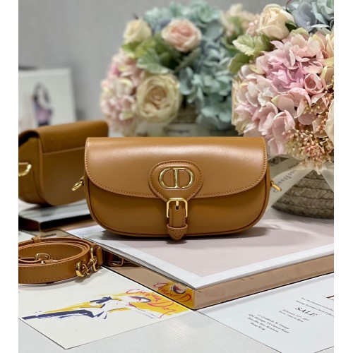 DIOR BOBBY EAST-WEST BAG Box Calfskin M9317S Brown