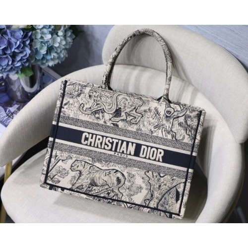 DIOR BOOK TOTE BAG IN EMBROIDERED CANVAS C1287