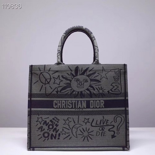 DIOR BOOK TOTE BAG IN EMBROIDERED CANVAS M1286ZJOE