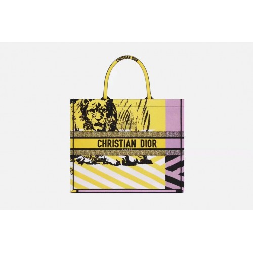 DIOR BOOK TOTE BAG TOILE DE JOUY M1286-27 yellow