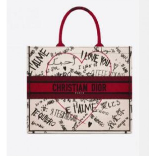DIOR BOOK TOTE EMBROIDERED CANVAS BAG C1286-19