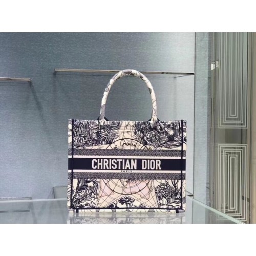 DIOR BOOK TOTE EMBROIDERED CANVAS BAG C1287-18