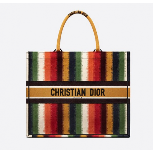 DIOR BOOK TOTE Multicolor D-Stripes Embroidery M1286Z