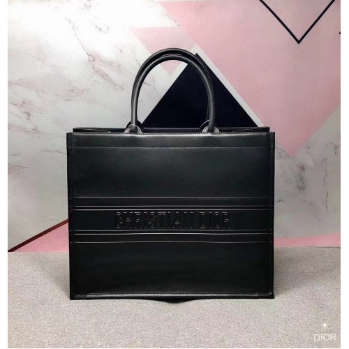 DIOR BOOK TOTE ORIGINAL LEATHER BAG M1287 BLACK