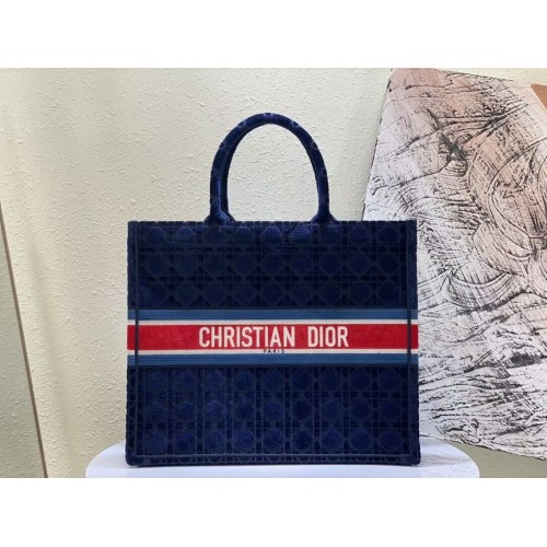 DIOR BOOK TOTE Velvet M1286 Dark Blue