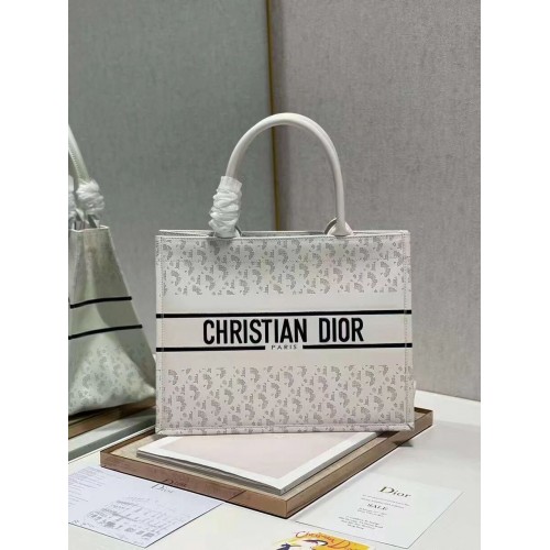 DIOR BOOK TOTE leather Constellation Embroidery M1296ZR white