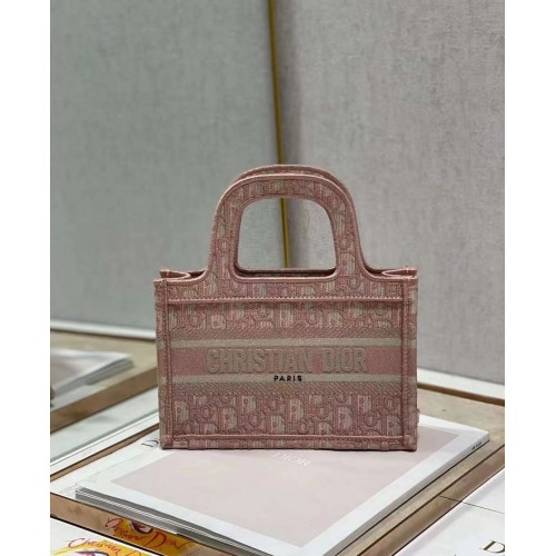 DIOR BOOK mini TOTE Embroidery C1783-2 pink