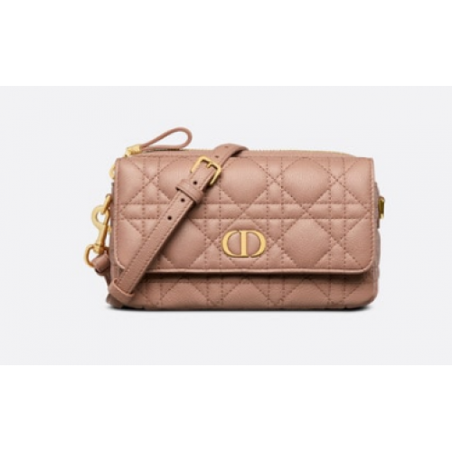 DIOR CARO POUCH WITH CHAIN Supple Cannage Calfskin S5125UWH Blush