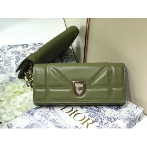 DIOR CLUTCH gold-tone metal C1040A green