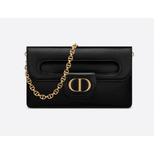 DIOR MEDIUM DIORDOUBLE BAG Black Smooth Calfskin M8641U