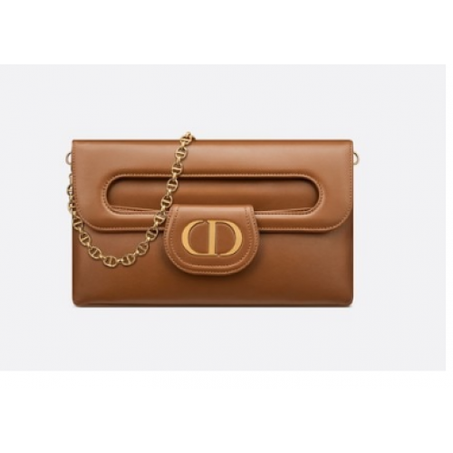 DIOR MEDIUM DIORDOUBLE BAG Gradient Calfskin M8641U Cognac-Colored Smooth