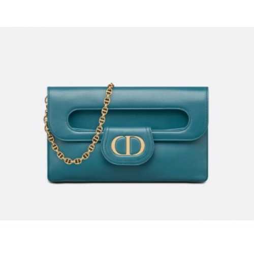 DIOR MEDIUM DIORDOUBLE BAG Gradient Calfskin M8641U Deep Ocean Blue Smooth