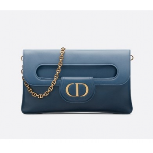 DIOR MEDIUM DIORDOUBLE BAG Gradient Calfskin M8641U Indigo Blue
