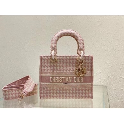 DIOR MEDIUM LADY D-LITE BAG Embroidery M0565OR pink