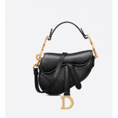DIOR MICRO SADDLE BAG Antique Goatskin S5685CC black
