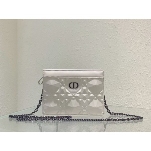 DIOR MINI BOBBY BAG Cannage Calfskin C2806 white