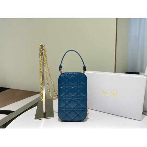 DIOR MINI BOBBY BAG Gradient Cannage Lambskin C0955 blue