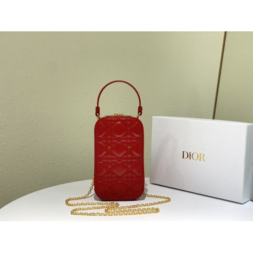 DIOR MINI BOBBY BAG Gradient Cannage Lambskin C0955 red