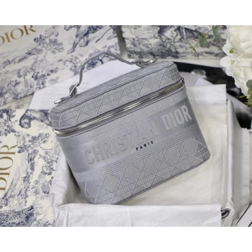 Dior Oblique Embroidered DIORTRAVEL VANITY CASE S5480  grey