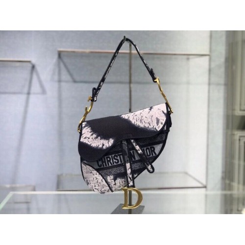 DIOR SADDLE CAMOUFLAGE POUCH D2456F GREY