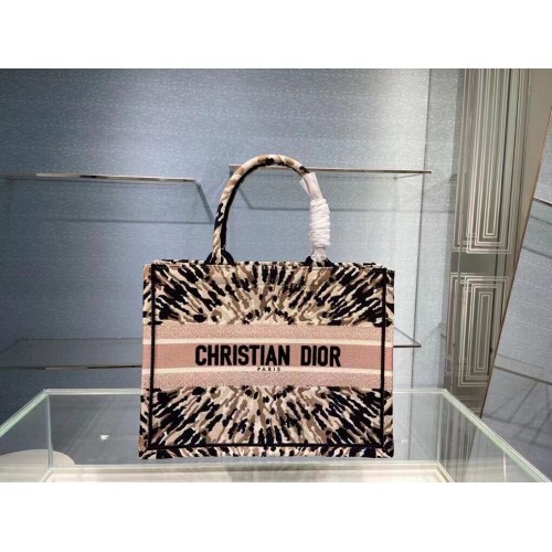 DIOR SMALL DIOR BOOK TOTE Multicolor Tie Dior Embroidery C1296-2