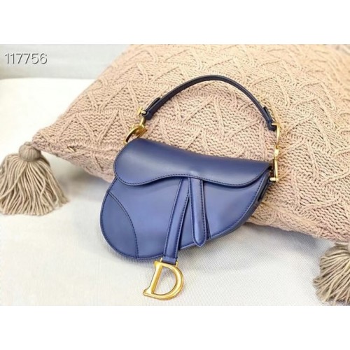DIOR SMALL SADDLE BAG Calfskin M0445CW BLUE