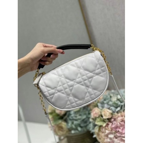 DIOR Shoulder Bag Cannage Lambskin C0617 white