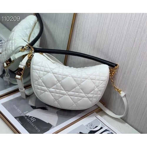 DIOR Shoulder Bag Cannage Lambskin C0616 white