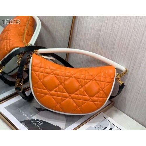DIOR Shoulder Bag Cannage Lambskin C0616 orange