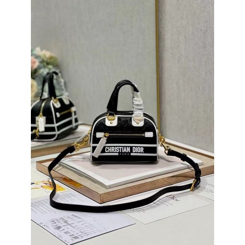 DIOR small Embossing leather tote Bag C9201 black