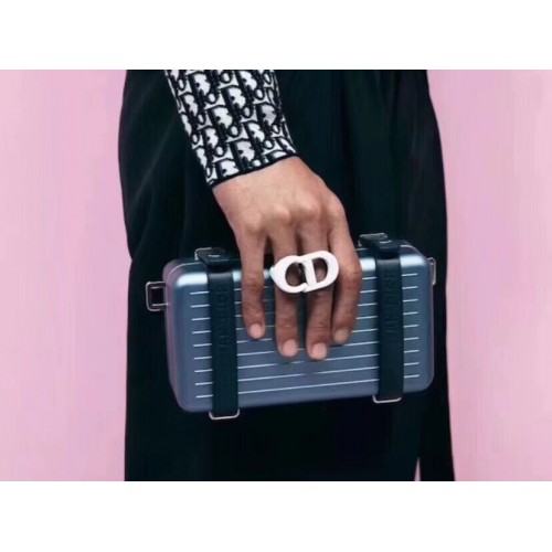 DIORAMA CALFSKIN CLUTCH M2020 grey blue