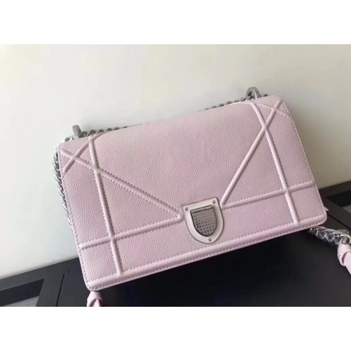 DIORAMA FLAP BAG IN POWDER PINK GRAINED CALFSKIN WITH LARGE CANNAGE DESIGN M0422