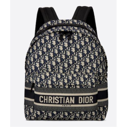 DIORTRAVEL BACKPACK Blue Dior Oblique Jacquard  M6104STZQ