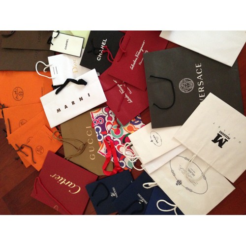 Designer Paper Shopper Bag for Wallet Watches Jewelry Belts Scarves Sunglasses