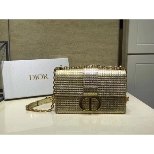 Dior 30 MONTAIGNE SMOOTH CALFSKIN FLAP BAG C9230 gold