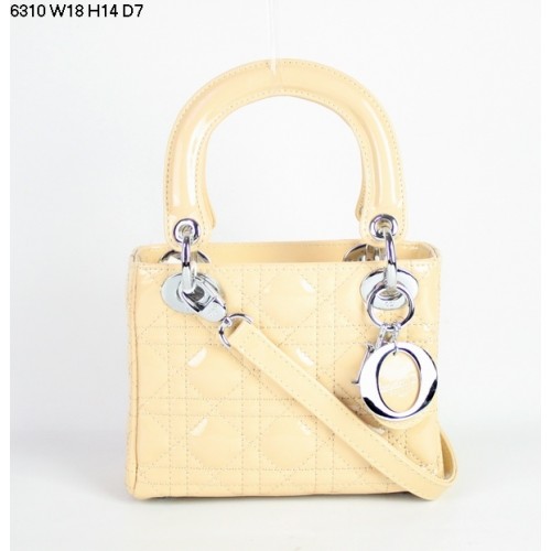 Christian Lady Dior Wheat Patent Leather Bag 6310 Silver