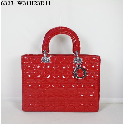 Christian Lady Dior Red Patent Leather Bag 6323