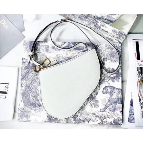 Dior SADDLE CALFSKIN CLUTCH S5642 white