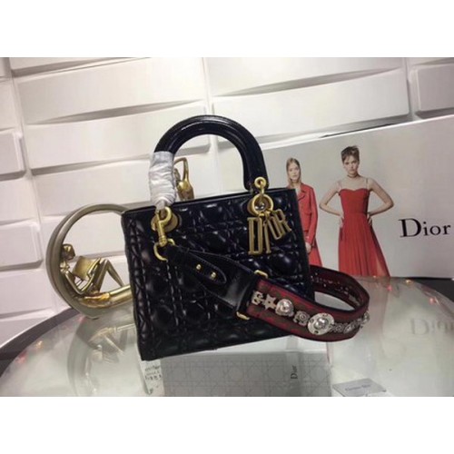 Dior Cannage Lady Bag Original Leather CD0575 Black