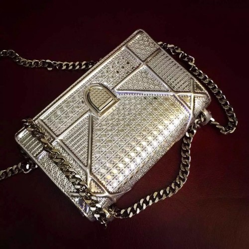 Dior Diorama Bag Original Leather CD13S Silver
