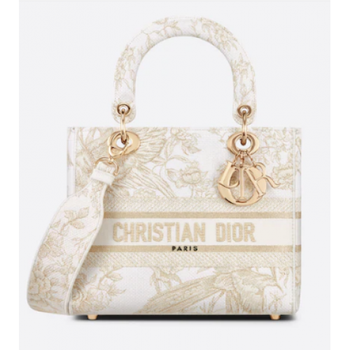 Dior Jardin d Hiver Embroidery with Gold-Tone Metallic Thread M0565