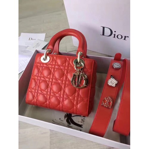 Dior Lady Bag Original Sheepskin Leather D6355 Red