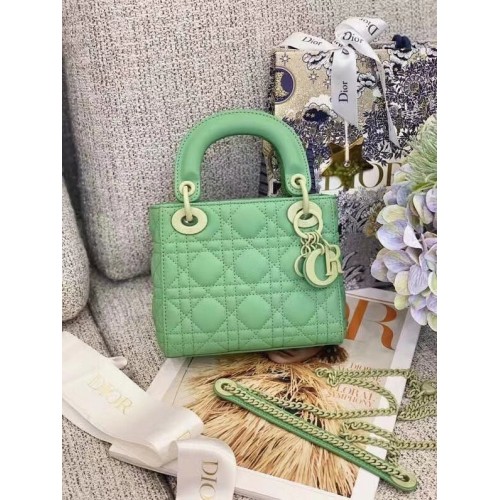 Dior Lady Dior Bag Original Sheepskin Leather CD5501 green