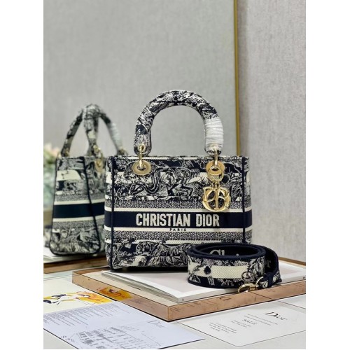 Dior MEDIUM LADY D-LITE BAG Embroidered M0565-13