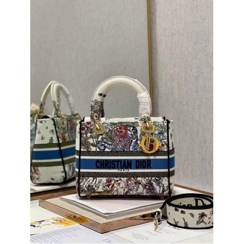 Dior MEDIUM LADY D-LITE BAG Embroidered M0565-18