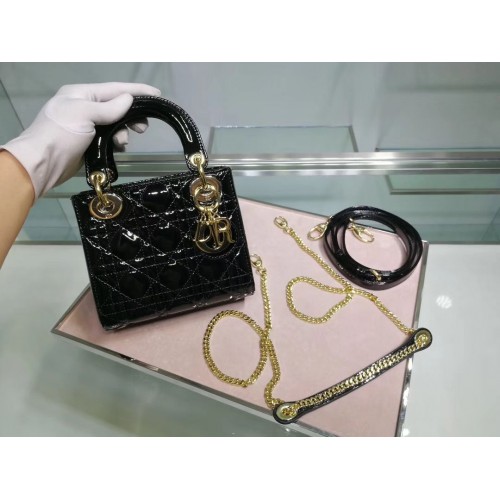 Dior MINI LADY DIOR CALFSKIN Black BAG M0505O Gold