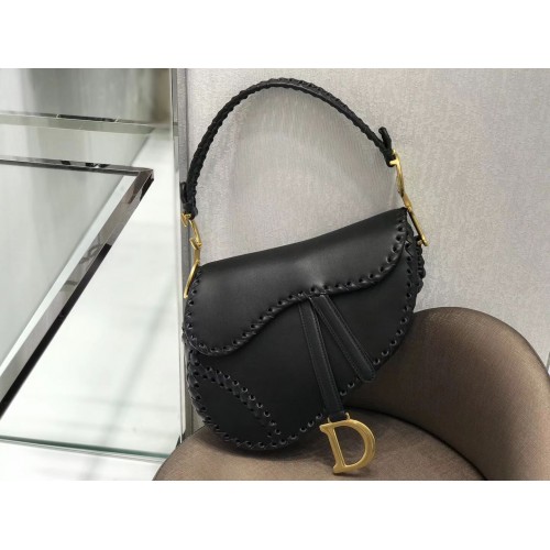 Dior MINI SADDLE BAG IN BLACK CALFSKIN M0447 black